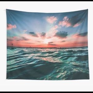 Sunset ocean wall tapestry